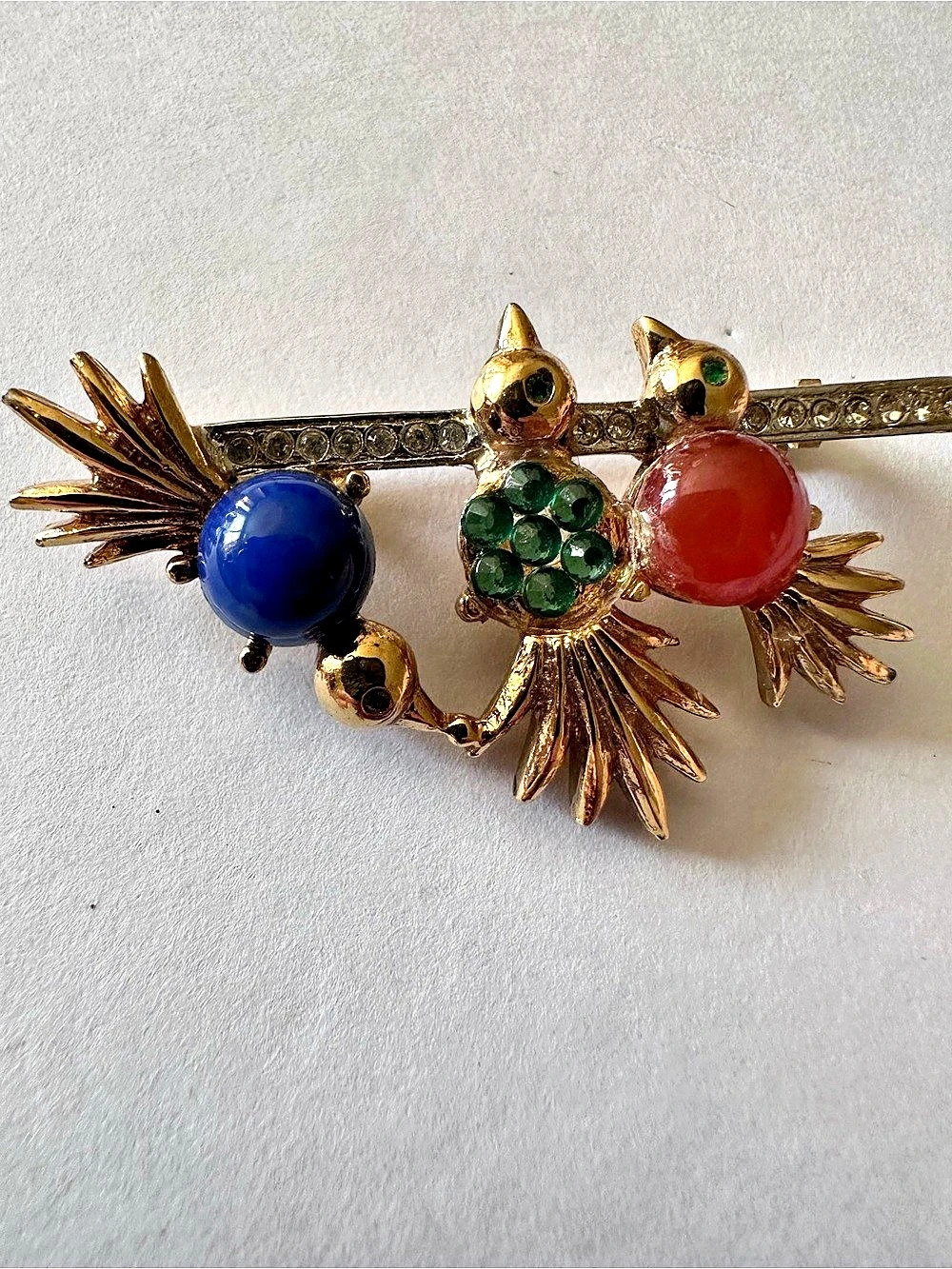 VINTAGE Craft Figural Bird Statement Brooch